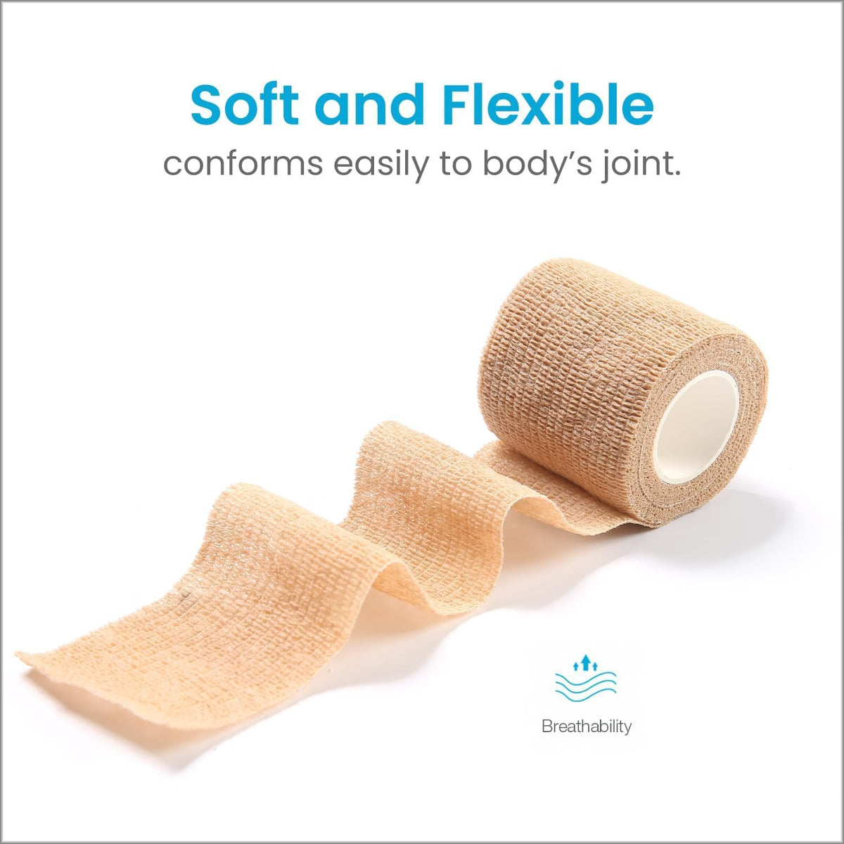 Pet Wrap, Self-Adhesive, Only Sticks to Itself, Non-Woven Tape for Dog Legs, Paws, Wounds, First Aid Cohesive Gauze for Horse, Cat, Bird, Animal, 6 Rolls, 2 Inch, Pawprints A