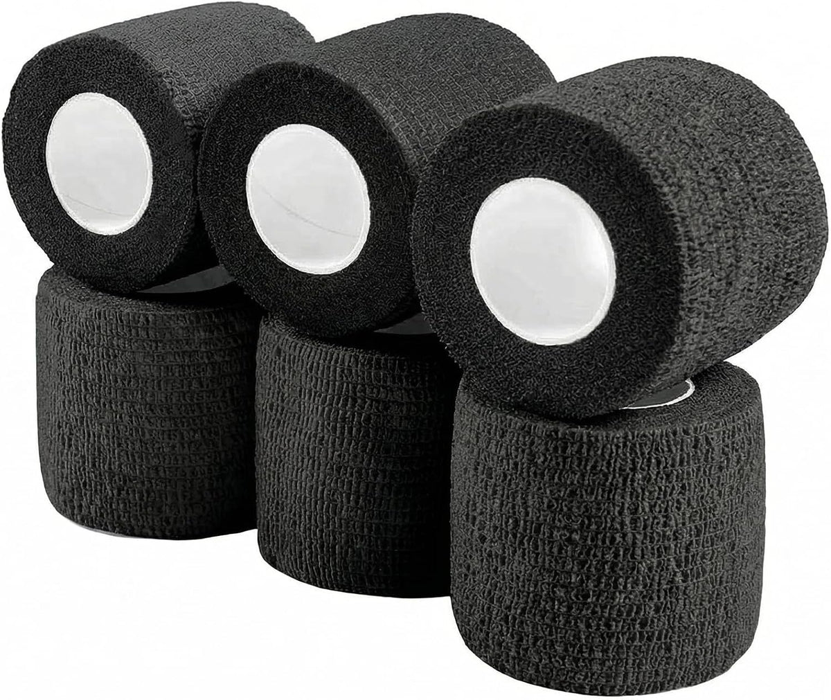 Pet Wrap, Self-Adhesive, Only Sticks to Itself, Non-Woven Tape for Dog Legs, Paws, Wounds, First Aid Cohesive Gauze for Horse, Cat, Bird, Animal, 6 Rolls, 2 Inch, Pawprints A