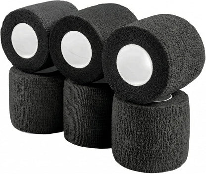 Pet Wrap, Self-Adhesive, Only Sticks to Itself, Non-Woven Tape for Dog Legs, Paws, Wounds, First Aid Cohesive Gauze for Horse, Cat, Bird, Animal, 6 Rolls, 2 Inch, Pawprints A