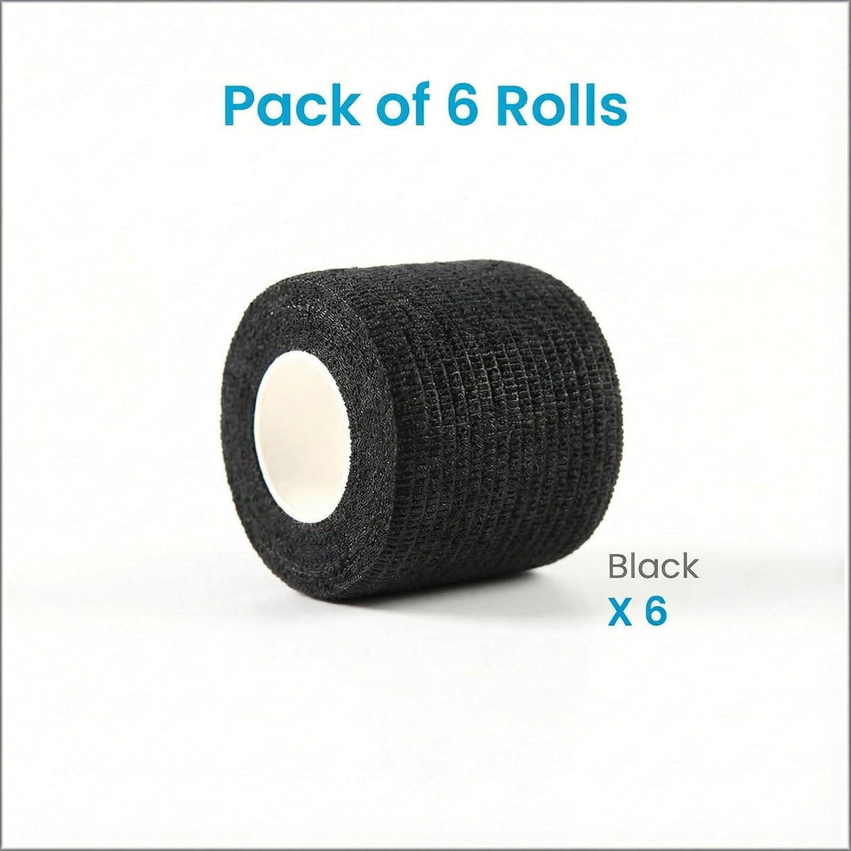 Pet Wrap, Self-Adhesive, Only Sticks to Itself, Non-Woven Tape for Dog Legs, Paws, Wounds, First Aid Cohesive Gauze for Horse, Cat, Bird, Animal, 6 Rolls, 2 Inch, Pawprints A