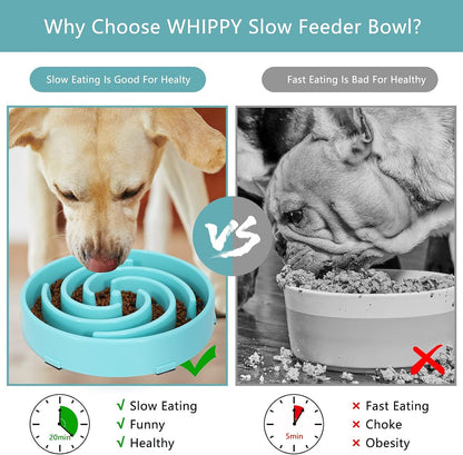 Slow Feeder Dog Bowls for Large Medium Dog Non Slip Maze Puzzle Bowl Pet Slower Food Feeding Dishes Interactive Bloat Stop Preventing Choking Healthy Dog Bowl, Black