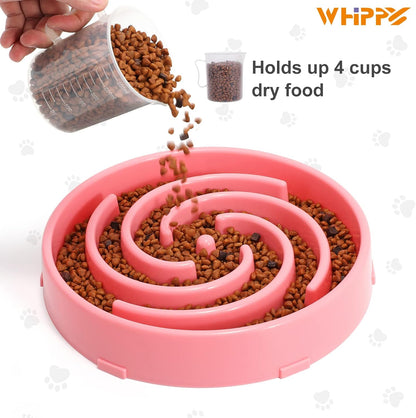 Slow Feeder Dog Bowls for Large Medium Dog Non Slip Maze Puzzle Bowl Pet Slower Food Feeding Dishes Interactive Bloat Stop Preventing Choking Healthy Dog Bowl, Black