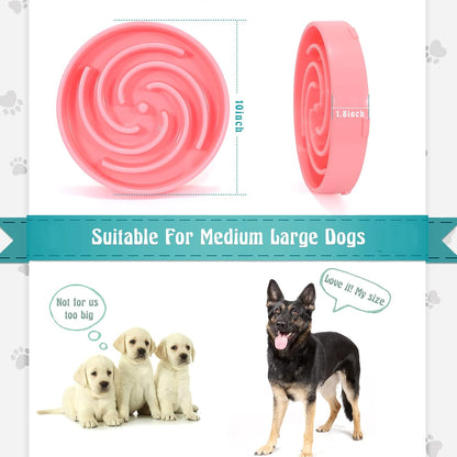 Slow Feeder Dog Bowls for Large Medium Dog Non Slip Maze Puzzle Bowl Pet Slower Food Feeding Dishes Interactive Bloat Stop Preventing Choking Healthy Dog Bowl, Black