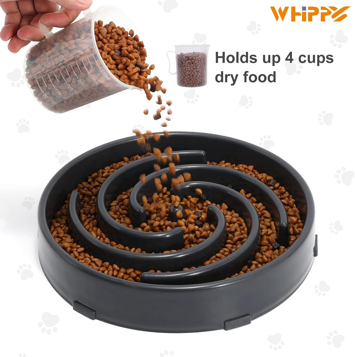 Slow Feeder Dog Bowls for Large Medium Dog Non Slip Maze Puzzle Bowl Pet Slower Food Feeding Dishes Interactive Bloat Stop Preventing Choking Healthy Dog Bowl, Black
