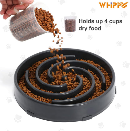 Slow Feeder Dog Bowls for Large Medium Dog Non Slip Maze Puzzle Bowl Pet Slower Food Feeding Dishes Interactive Bloat Stop Preventing Choking Healthy Dog Bowl, Black