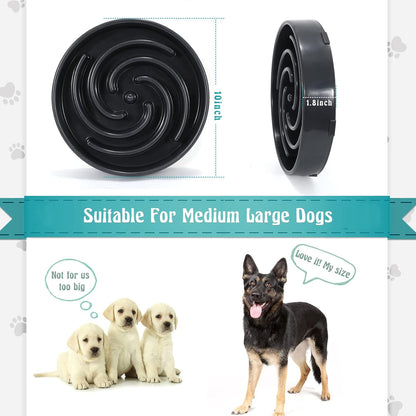 Slow Feeder Dog Bowls for Large Medium Dog Non Slip Maze Puzzle Bowl Pet Slower Food Feeding Dishes Interactive Bloat Stop Preventing Choking Healthy Dog Bowl, Black