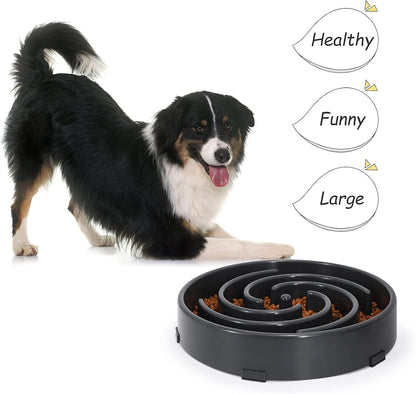 Slow Feeder Dog Bowls for Large Medium Dog Non Slip Maze Puzzle Bowl Pet Slower Food Feeding Dishes Interactive Bloat Stop Preventing Choking Healthy Dog Bowl, Black