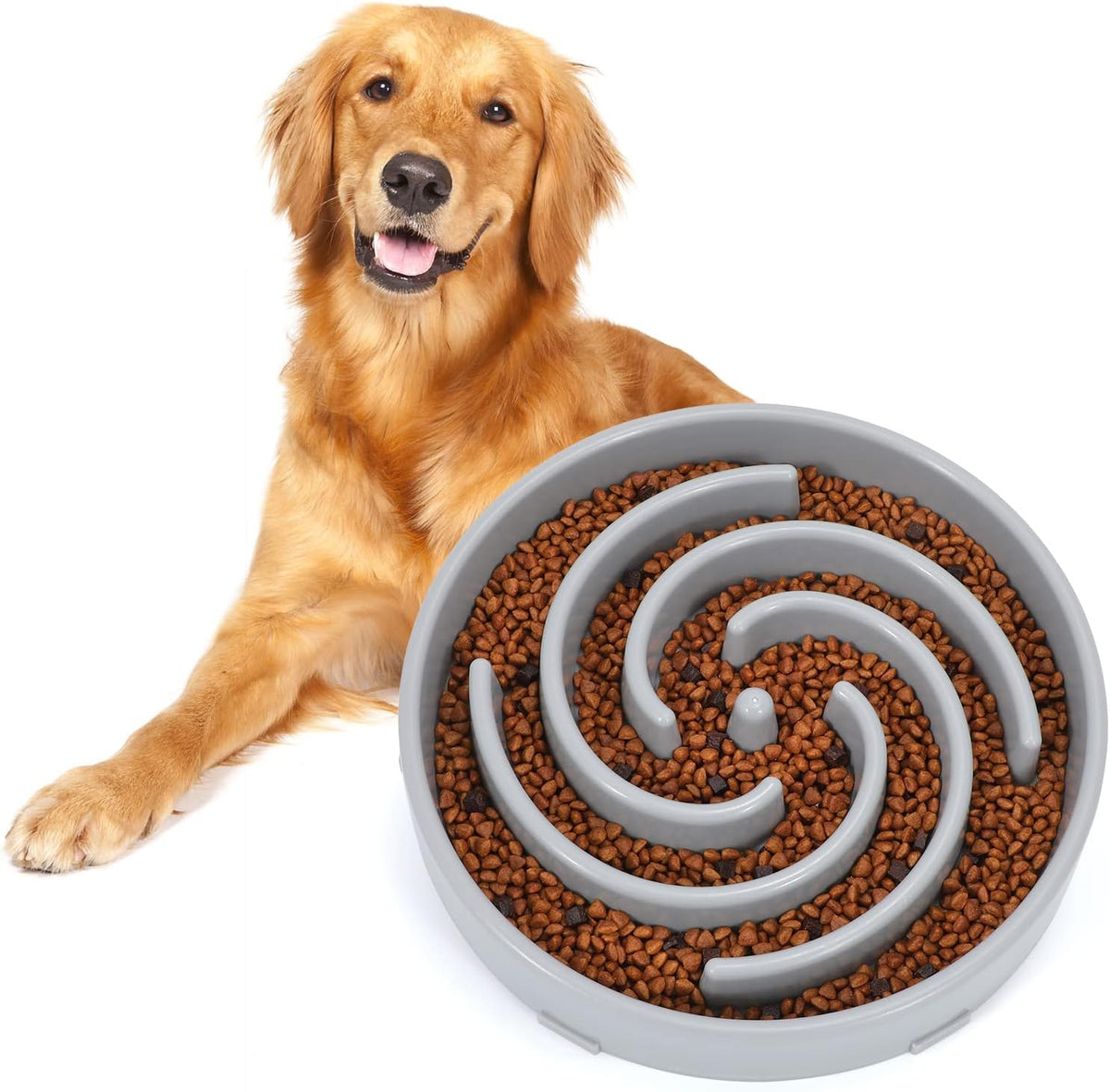 Slow Feeder Dog Bowls for Large Medium Dog Non Slip Maze Puzzle Bowl Pet Slower Food Feeding Dishes Interactive Bloat Stop Preventing Choking Healthy Dog Bowl, Black
