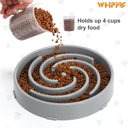 Slow Feeder Dog Bowls for Large Medium Dog Non Slip Maze Puzzle Bowl Pet Slower Food Feeding Dishes Interactive Bloat Stop Preventing Choking Healthy Dog Bowl, Black