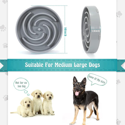 Slow Feeder Dog Bowls for Large Medium Dog Non Slip Maze Puzzle Bowl Pet Slower Food Feeding Dishes Interactive Bloat Stop Preventing Choking Healthy Dog Bowl, Black