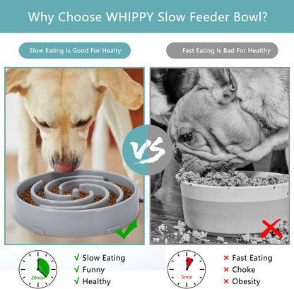 Slow Feeder Dog Bowls for Large Medium Dog Non Slip Maze Puzzle Bowl Pet Slower Food Feeding Dishes Interactive Bloat Stop Preventing Choking Healthy Dog Bowl, Black
