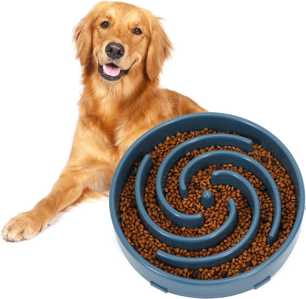 Slow Feeder Dog Bowls for Large Medium Dog Non Slip Maze Puzzle Bowl Pet Slower Food Feeding Dishes Interactive Bloat Stop Preventing Choking Healthy Dog Bowl, Black