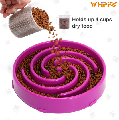 Slow Feeder Dog Bowls for Large Medium Dog Non Slip Maze Puzzle Bowl Pet Slower Food Feeding Dishes Interactive Bloat Stop Preventing Choking Healthy Dog Bowl, Black
