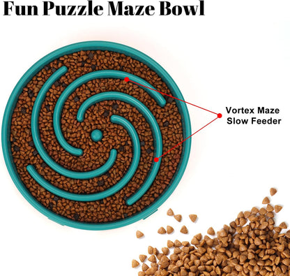 Slow Feeder Dog Bowls for Large Medium Dog Non Slip Maze Puzzle Bowl Pet Slower Food Feeding Dishes Interactive Bloat Stop Preventing Choking Healthy Dog Bowl, Black