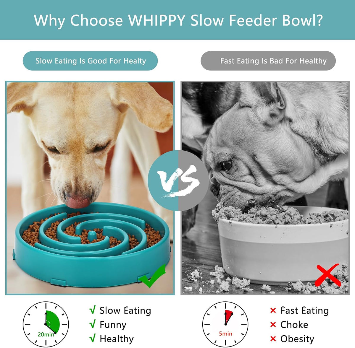 Slow Feeder Dog Bowls for Large Medium Dog Non Slip Maze Puzzle Bowl Pet Slower Food Feeding Dishes Interactive Bloat Stop Preventing Choking Healthy Dog Bowl, Black