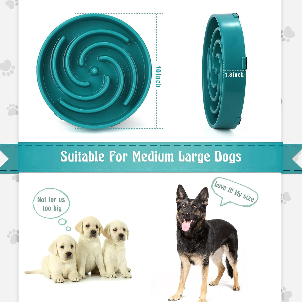 Slow Feeder Dog Bowls for Large Medium Dog Non Slip Maze Puzzle Bowl Pet Slower Food Feeding Dishes Interactive Bloat Stop Preventing Choking Healthy Dog Bowl, Black