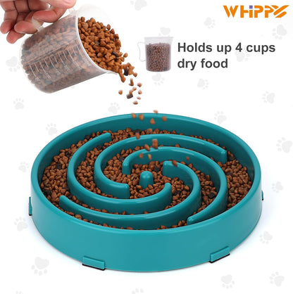 Slow Feeder Dog Bowls for Large Medium Dog Non Slip Maze Puzzle Bowl Pet Slower Food Feeding Dishes Interactive Bloat Stop Preventing Choking Healthy Dog Bowl, Black