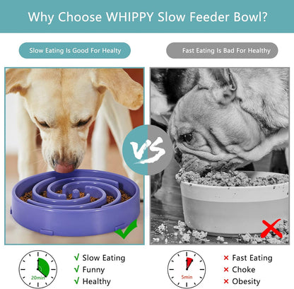 Slow Feeder Dog Bowls for Large Medium Dog Non Slip Maze Puzzle Bowl Pet Slower Food Feeding Dishes Interactive Bloat Stop Preventing Choking Healthy Dog Bowl, Black