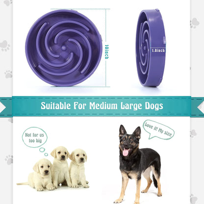 Slow Feeder Dog Bowls for Large Medium Dog Non Slip Maze Puzzle Bowl Pet Slower Food Feeding Dishes Interactive Bloat Stop Preventing Choking Healthy Dog Bowl, Black