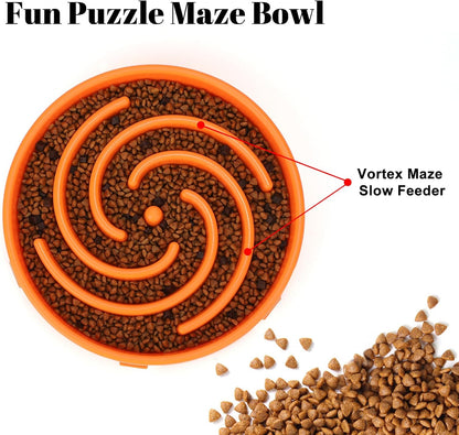 Slow Feeder Dog Bowls for Large Medium Dog Non Slip Maze Puzzle Bowl Pet Slower Food Feeding Dishes Interactive Bloat Stop Preventing Choking Healthy Dog Bowl, Black