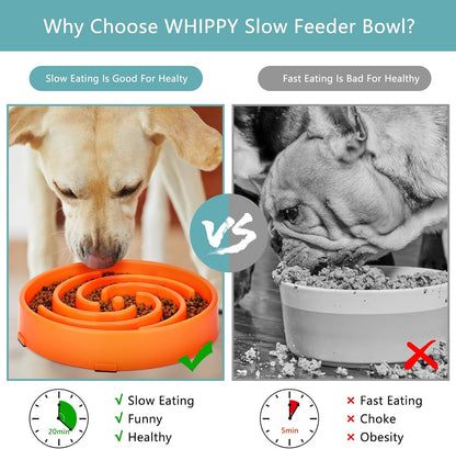 Slow Feeder Dog Bowls for Large Medium Dog Non Slip Maze Puzzle Bowl Pet Slower Food Feeding Dishes Interactive Bloat Stop Preventing Choking Healthy Dog Bowl, Black