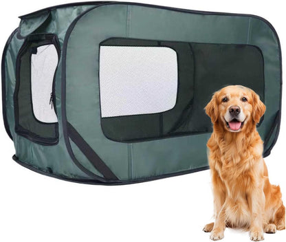 36 Inch Foldable Dog Kennel for Large Dogs, Portable Waterproof Pop-Up Pet Crate, Indoor Outdoor Travel Car Seat Kennel (Grey)