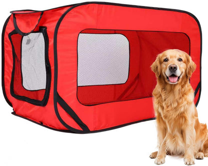 36 Inch Foldable Dog Kennel for Large Dogs, Portable Waterproof Pop-Up Pet Crate, Indoor Outdoor Travel Car Seat Kennel (Grey)