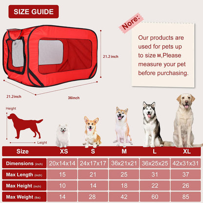 36 Inch Foldable Dog Kennel for Large Dogs, Portable Waterproof Pop-Up Pet Crate, Indoor Outdoor Travel Car Seat Kennel (Grey)