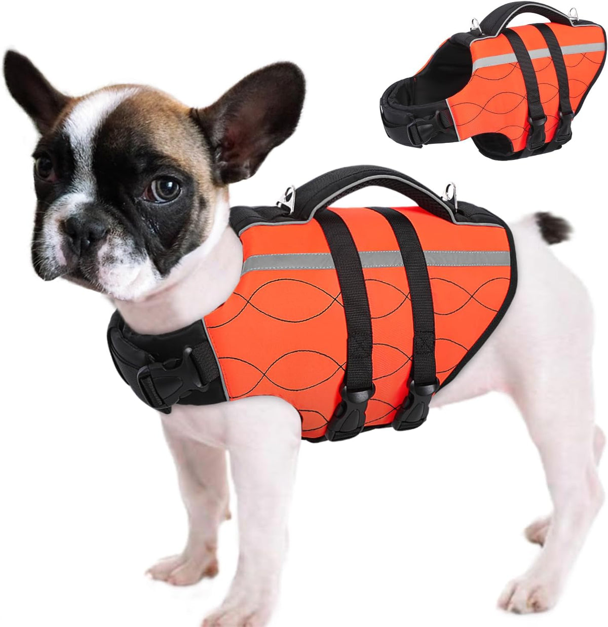 Dog Life Jacket Large,High Flotation Dog Life Vest for Swimming Boating,Adjustable Ripstop Pet Lifesaver for Large Dogs,Reflective Safety Dogs Swimming Vest with Rescue Handle(Green,L)