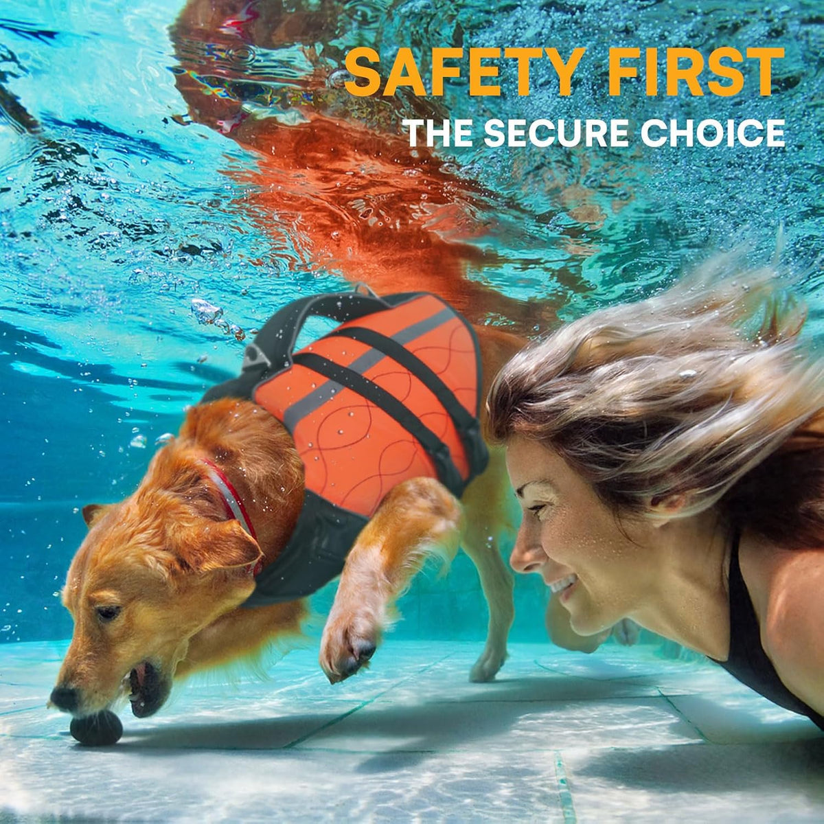 Dog Life Jacket Large,High Flotation Dog Life Vest for Swimming Boating,Adjustable Ripstop Pet Lifesaver for Large Dogs,Reflective Safety Dogs Swimming Vest with Rescue Handle(Green,L)