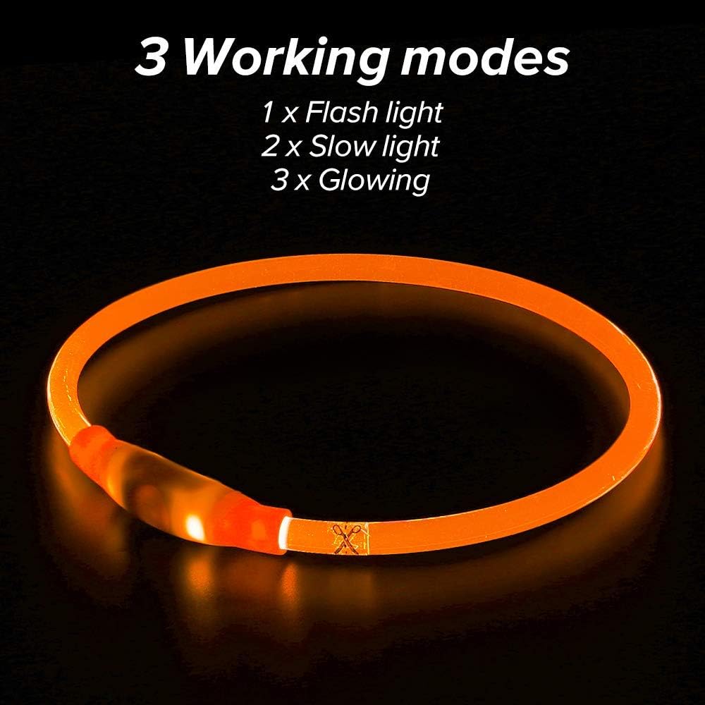 Light Up Dog Collar (Green 70cm)