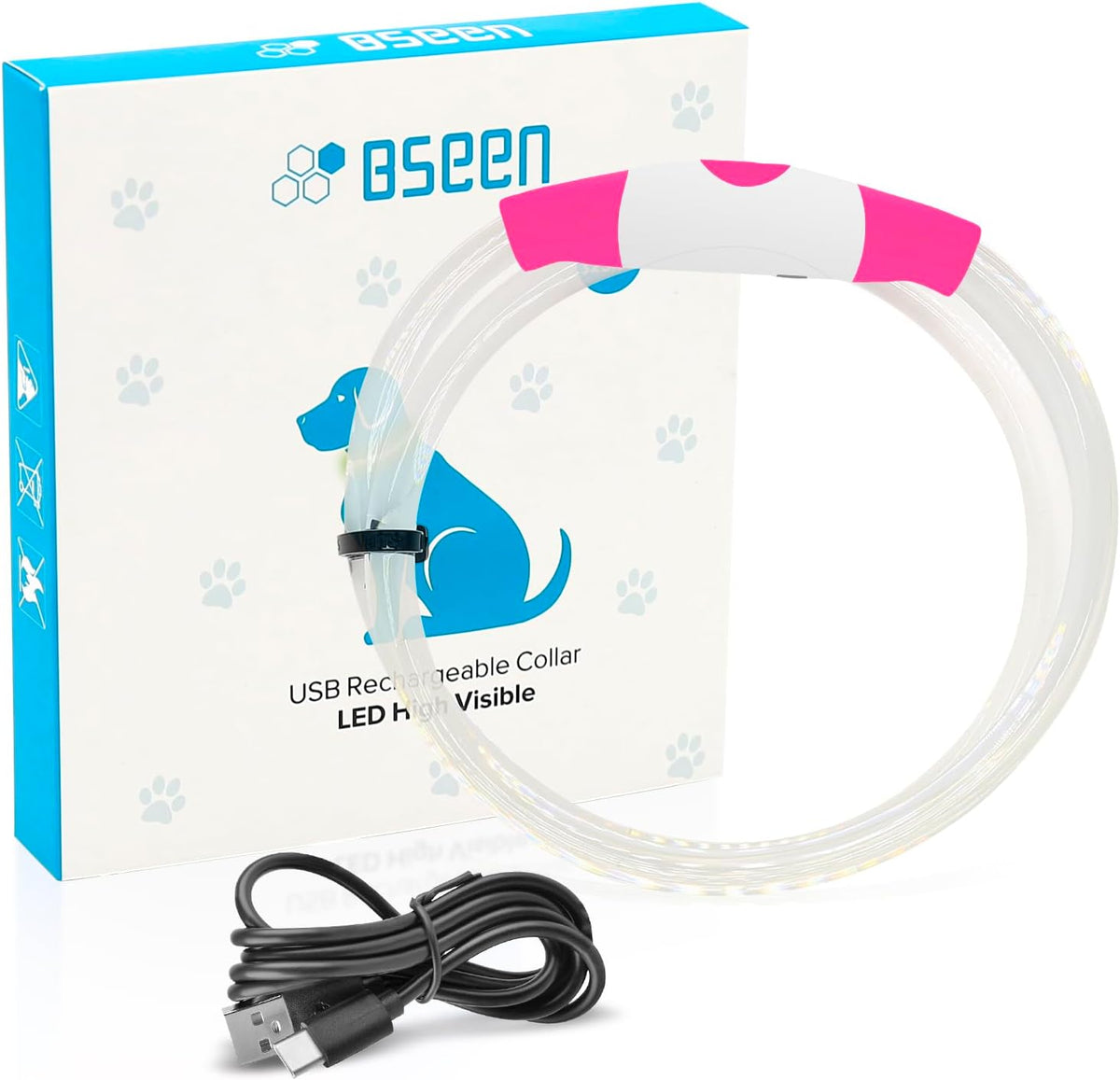 Light Up Dog Collar (Green 70cm)