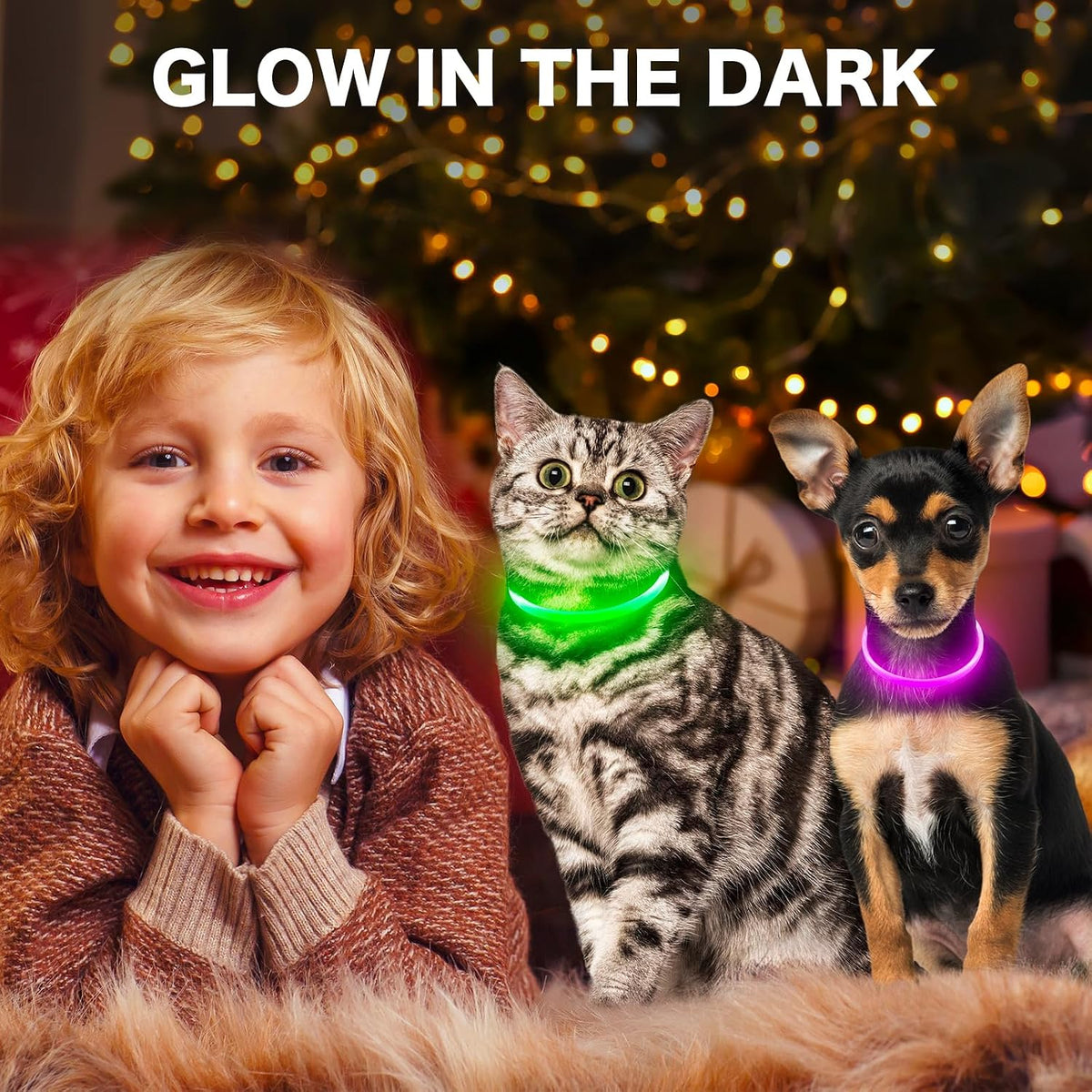 Light Up Dog Collar (Green 70cm)