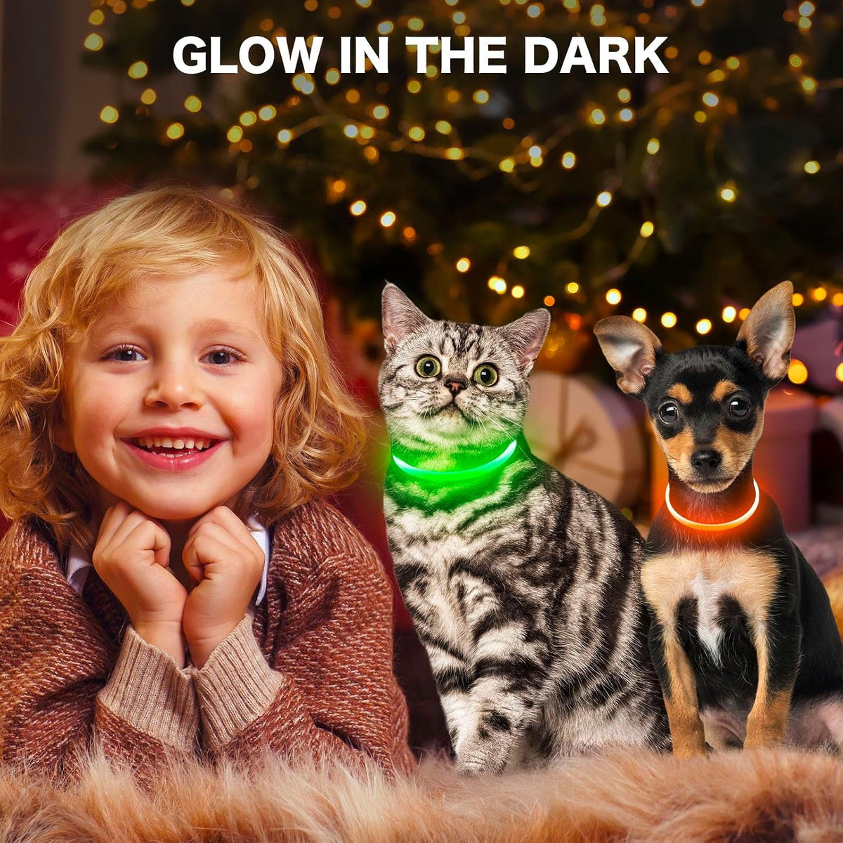 Light Up Dog Collar (Green 70cm)