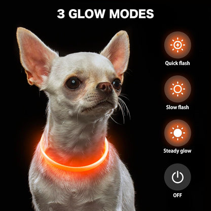 Light Up Dog Collar (Green 70cm)