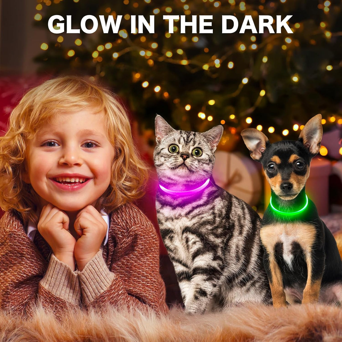 Light Up Dog Collar (Green 70cm)