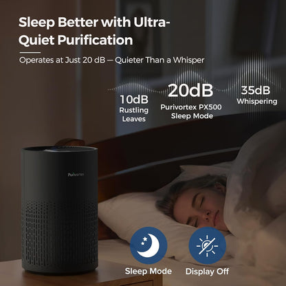Air Purifiers for Bedroom, Covers Up to 880 Sq Ft, PX500 Black