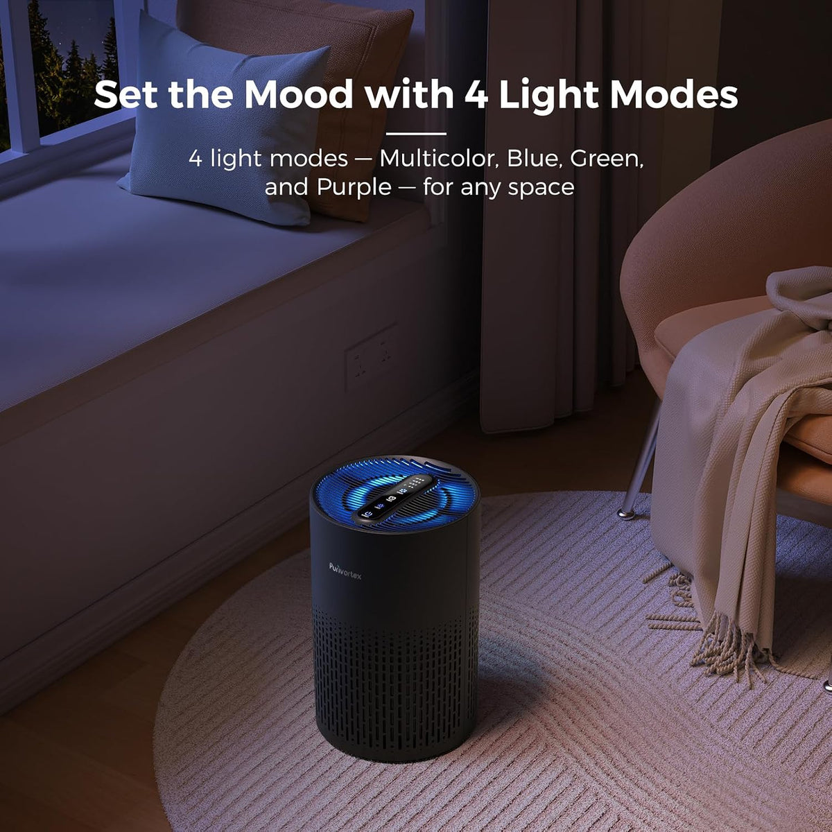 Air Purifiers for Bedroom, Covers Up to 880 Sq Ft, PX500 Black