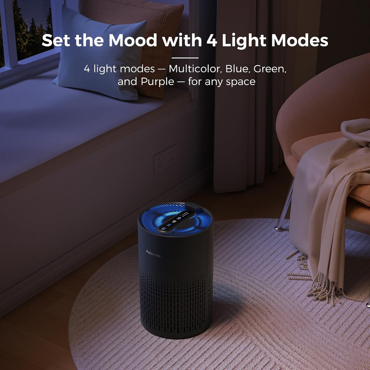 Air Purifiers for Bedroom, Covers Up to 880 Sq Ft, PX500 Black