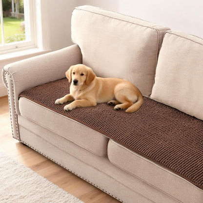 Plush Chenille Dog Bed Cover Thick Soft Sofa Cover for 3 Cushion Couch Anti Slip Couch Cover Furniture Protector for Dog, Pet, Cat (35" x 82", Ivory)