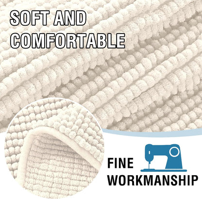 Plush Chenille Dog Bed Cover Thick Soft Sofa Cover for 3 Cushion Couch Anti Slip Couch Cover Furniture Protector for Dog, Pet, Cat (35" x 82", Ivory)