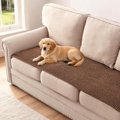 Plush Chenille Dog Bed Cover Thick Soft Sofa Cover for 3 Cushion Couch Anti Slip Couch Cover Furniture Protector for Dog, Pet, Cat (35" x 82", Ivory)