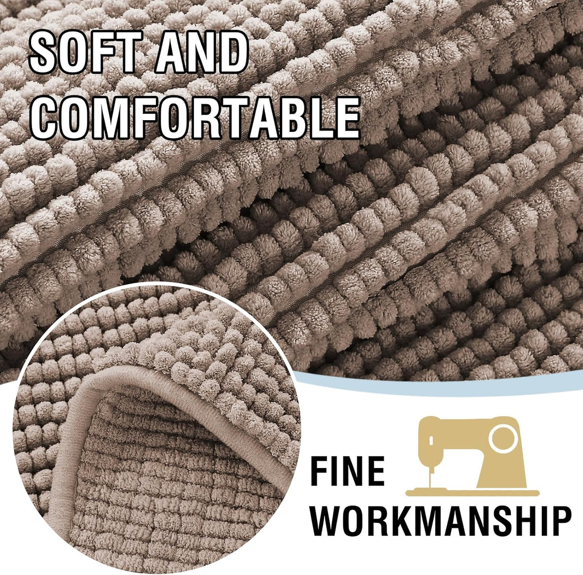 Plush Chenille Dog Bed Cover Thick Soft Sofa Cover for 3 Cushion Couch Anti Slip Couch Cover Furniture Protector for Dog, Pet, Cat (35" x 82", Ivory)