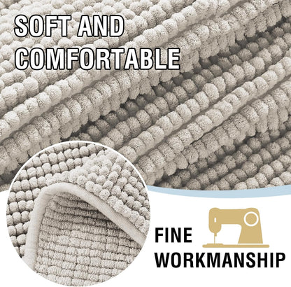 Plush Chenille Dog Bed Cover Thick Soft Sofa Cover for 3 Cushion Couch Anti Slip Couch Cover Furniture Protector for Dog, Pet, Cat (35" x 82", Ivory)