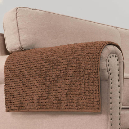 Plush Chenille Dog Bed Cover Thick Soft Sofa Cover for 3 Cushion Couch Anti Slip Couch Cover Furniture Protector for Dog, Pet, Cat (35" x 82", Ivory)