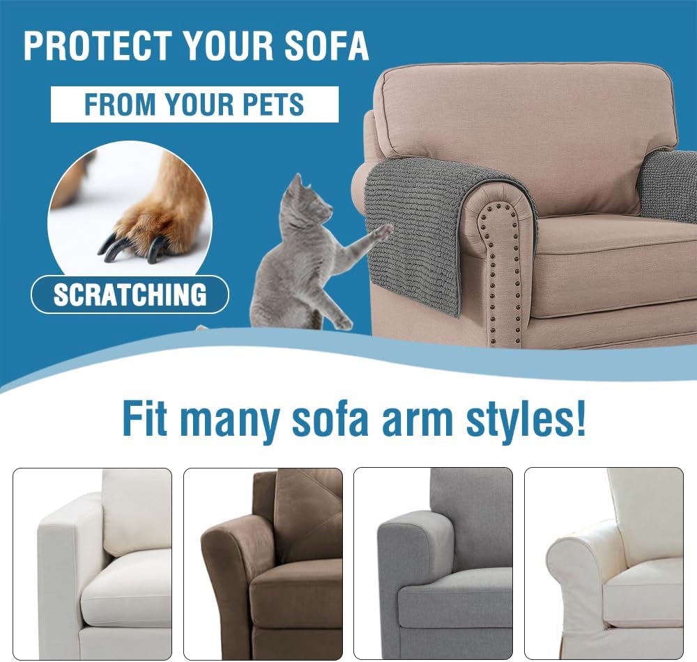 Plush Chenille Dog Bed Cover Thick Soft Sofa Cover for 3 Cushion Couch Anti Slip Couch Cover Furniture Protector for Dog, Pet, Cat (35" x 82", Ivory)