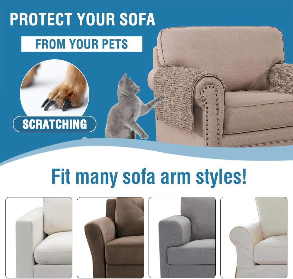 Plush Chenille Dog Bed Cover Thick Soft Sofa Cover for 3 Cushion Couch Anti Slip Couch Cover Furniture Protector for Dog, Pet, Cat (35" x 82", Ivory)