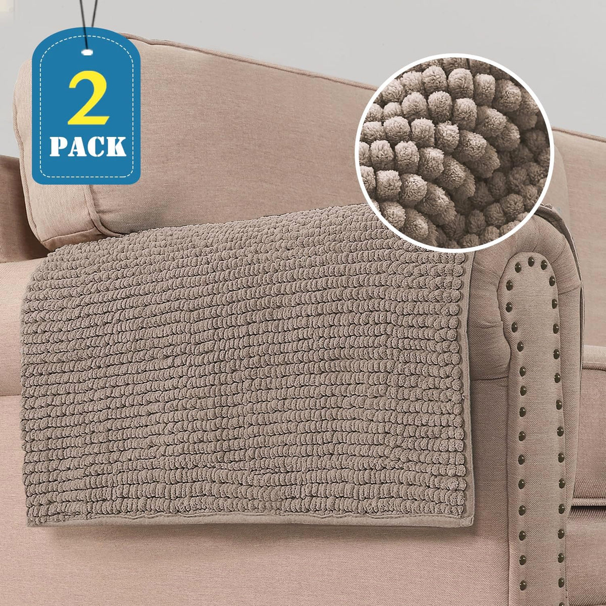 Plush Chenille Dog Bed Cover Thick Soft Sofa Cover for 3 Cushion Couch Anti Slip Couch Cover Furniture Protector for Dog, Pet, Cat (35" x 82", Ivory)