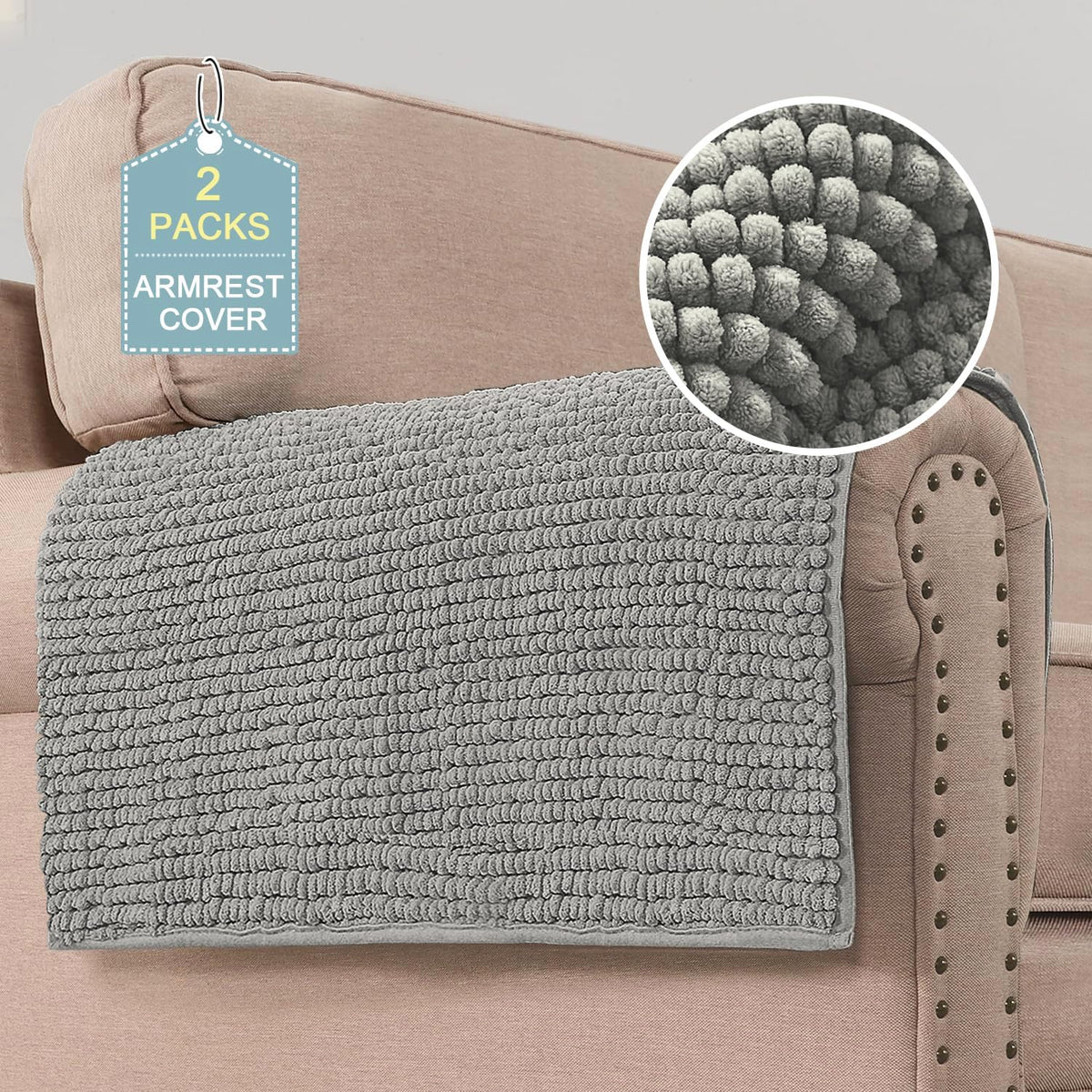 Plush Chenille Dog Bed Cover Thick Soft Sofa Cover for 3 Cushion Couch Anti Slip Couch Cover Furniture Protector for Dog, Pet, Cat (35" x 82", Ivory)