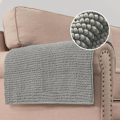 Plush Chenille Dog Bed Cover Thick Soft Sofa Cover for 3 Cushion Couch Anti Slip Couch Cover Furniture Protector for Dog, Pet, Cat (35" x 82", Ivory)
